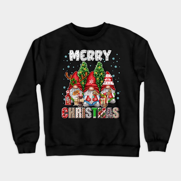 Merry Christmas Gnome Family Funny Xmas Tree Women Men Kids Crewneck Sweatshirt by JennyArtist